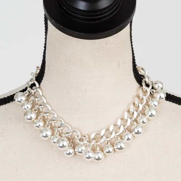 Bold choker necklace sterling silver chain link Charles Winston Collections - Picture 6 of 14